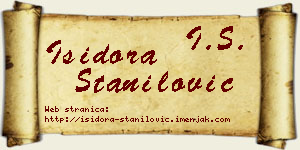 Isidora Stanilović vizit kartica